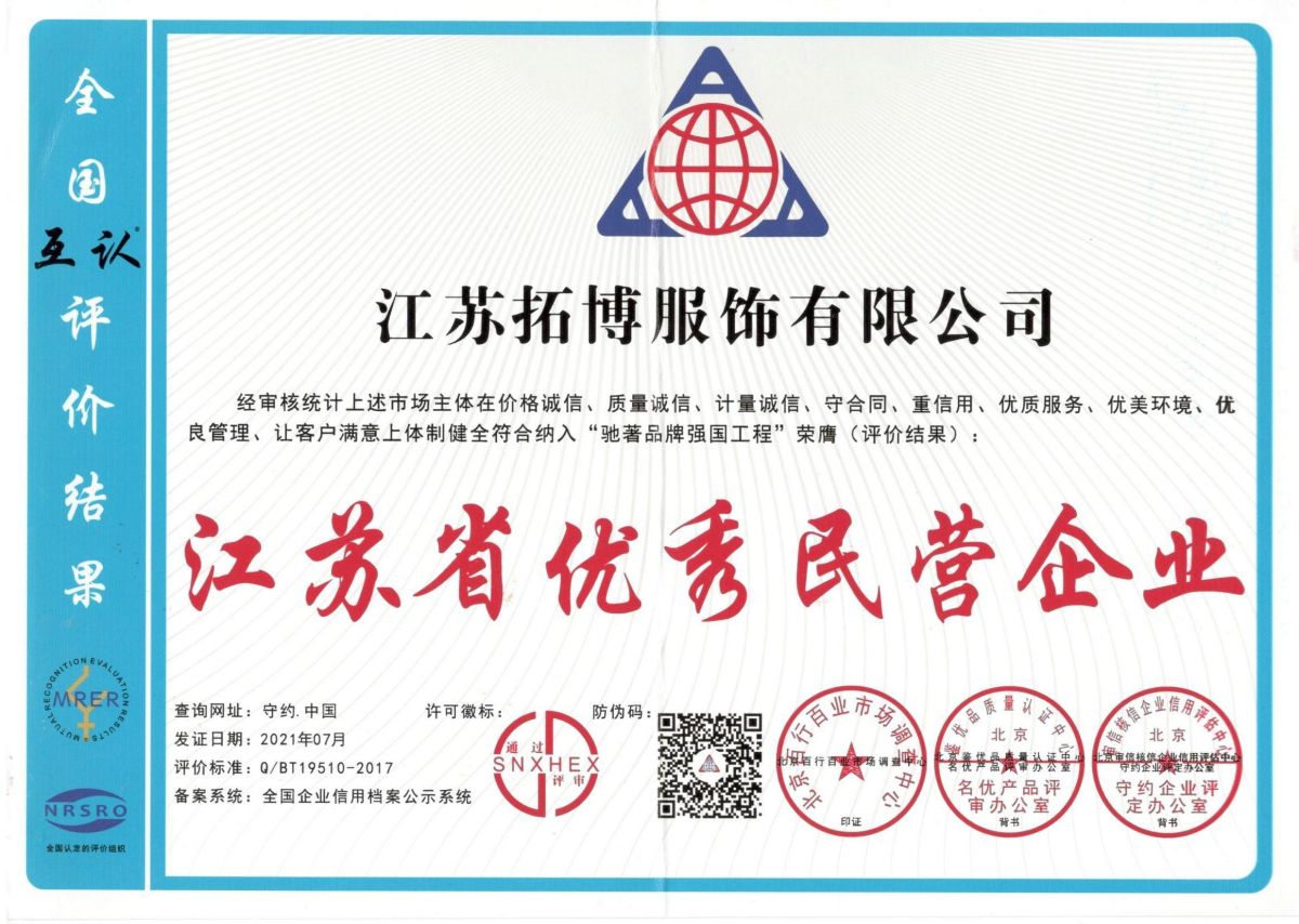 江苏省优秀民营企业